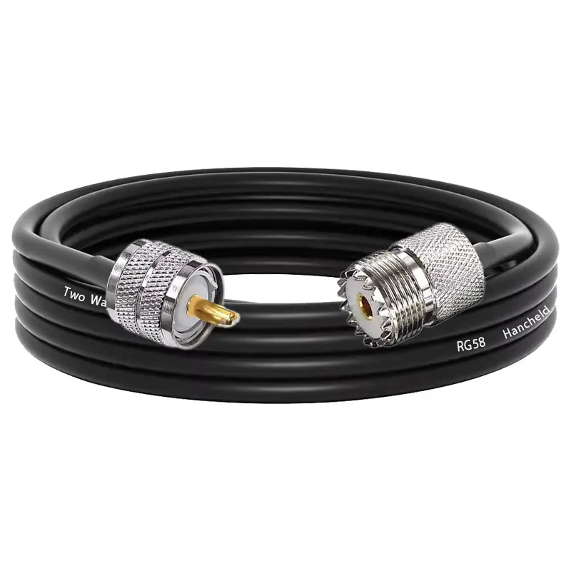 RG58U UHF Male to UHF Female Coaxial Cable 1 Meter 50 Ohm PL259 to SO239 RF Antenna Extension Cable