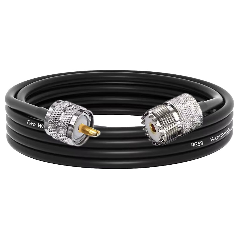 RG58 UHF Male to UHF Female Coaxial Cable 1 Meter 50 Ohm PL259 to SO239 RF Extension Cable